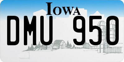 IA license plate DMU950