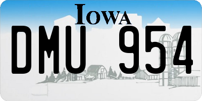 IA license plate DMU954