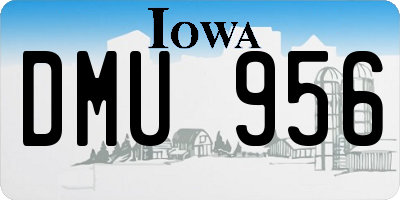 IA license plate DMU956