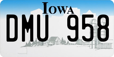 IA license plate DMU958