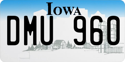 IA license plate DMU960
