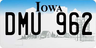 IA license plate DMU962