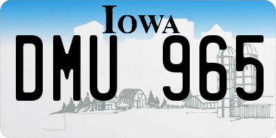 IA license plate DMU965