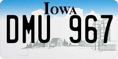IA license plate DMU967