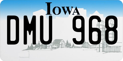 IA license plate DMU968