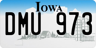 IA license plate DMU973
