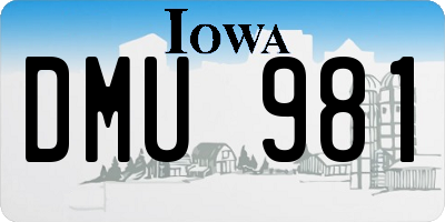 IA license plate DMU981