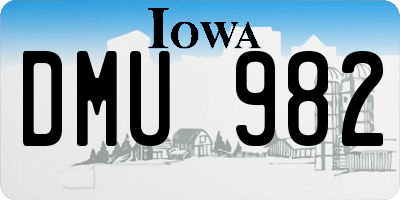 IA license plate DMU982