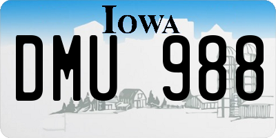 IA license plate DMU988