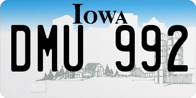 IA license plate DMU992