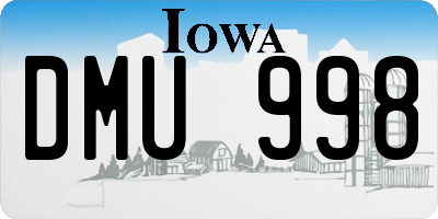IA license plate DMU998