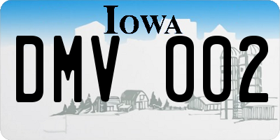 IA license plate DMV002