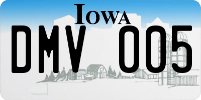 IA license plate DMV005