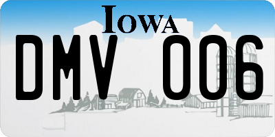 IA license plate DMV006