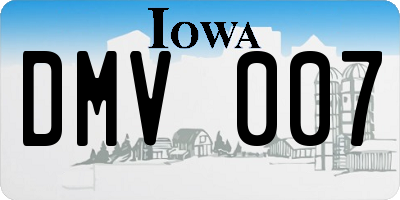 IA license plate DMV007