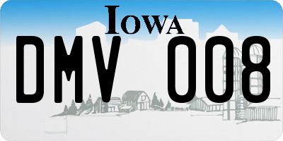 IA license plate DMV008