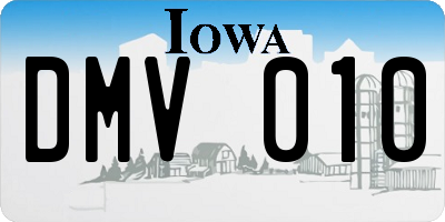 IA license plate DMV010