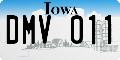 IA license plate DMV011