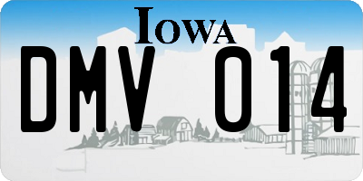 IA license plate DMV014