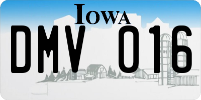 IA license plate DMV016