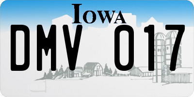 IA license plate DMV017