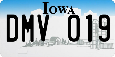 IA license plate DMV019