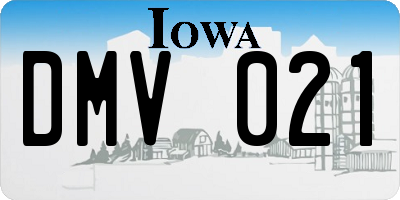 IA license plate DMV021