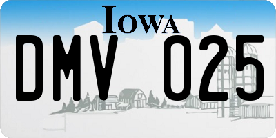 IA license plate DMV025