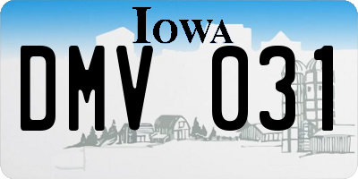 IA license plate DMV031