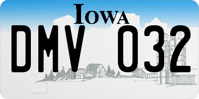 IA license plate DMV032