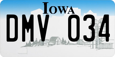 IA license plate DMV034