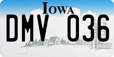 IA license plate DMV036
