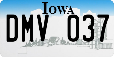 IA license plate DMV037