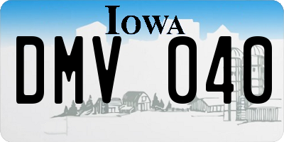 IA license plate DMV040