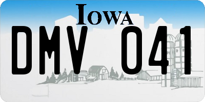 IA license plate DMV041