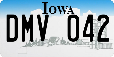 IA license plate DMV042