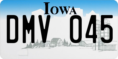 IA license plate DMV045