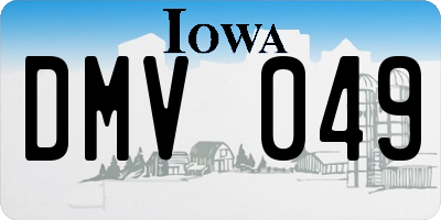 IA license plate DMV049