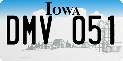 IA license plate DMV051