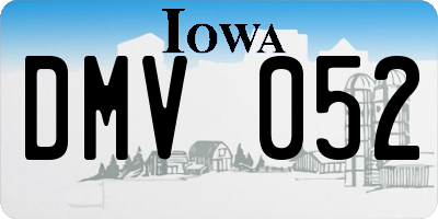 IA license plate DMV052