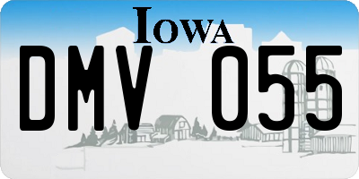 IA license plate DMV055