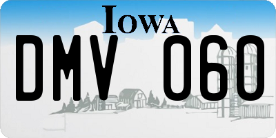 IA license plate DMV060