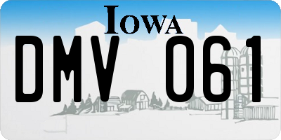 IA license plate DMV061