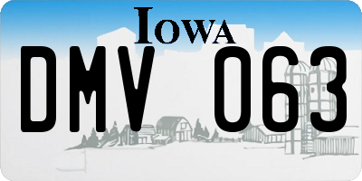 IA license plate DMV063