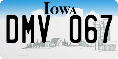 IA license plate DMV067