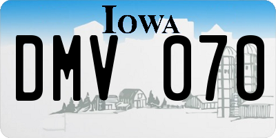IA license plate DMV070