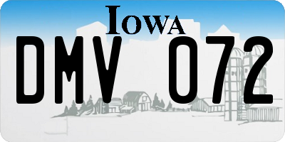 IA license plate DMV072