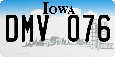 IA license plate DMV076