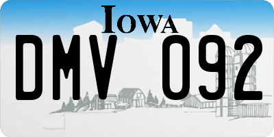 IA license plate DMV092