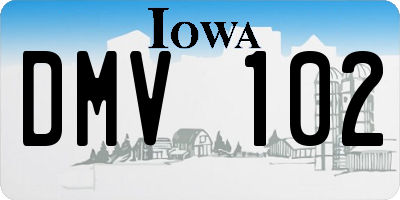 IA license plate DMV102